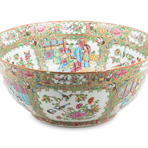 Appraisal: A Chinese Export Rose Medallion Punch Bowl TH CENTURY the