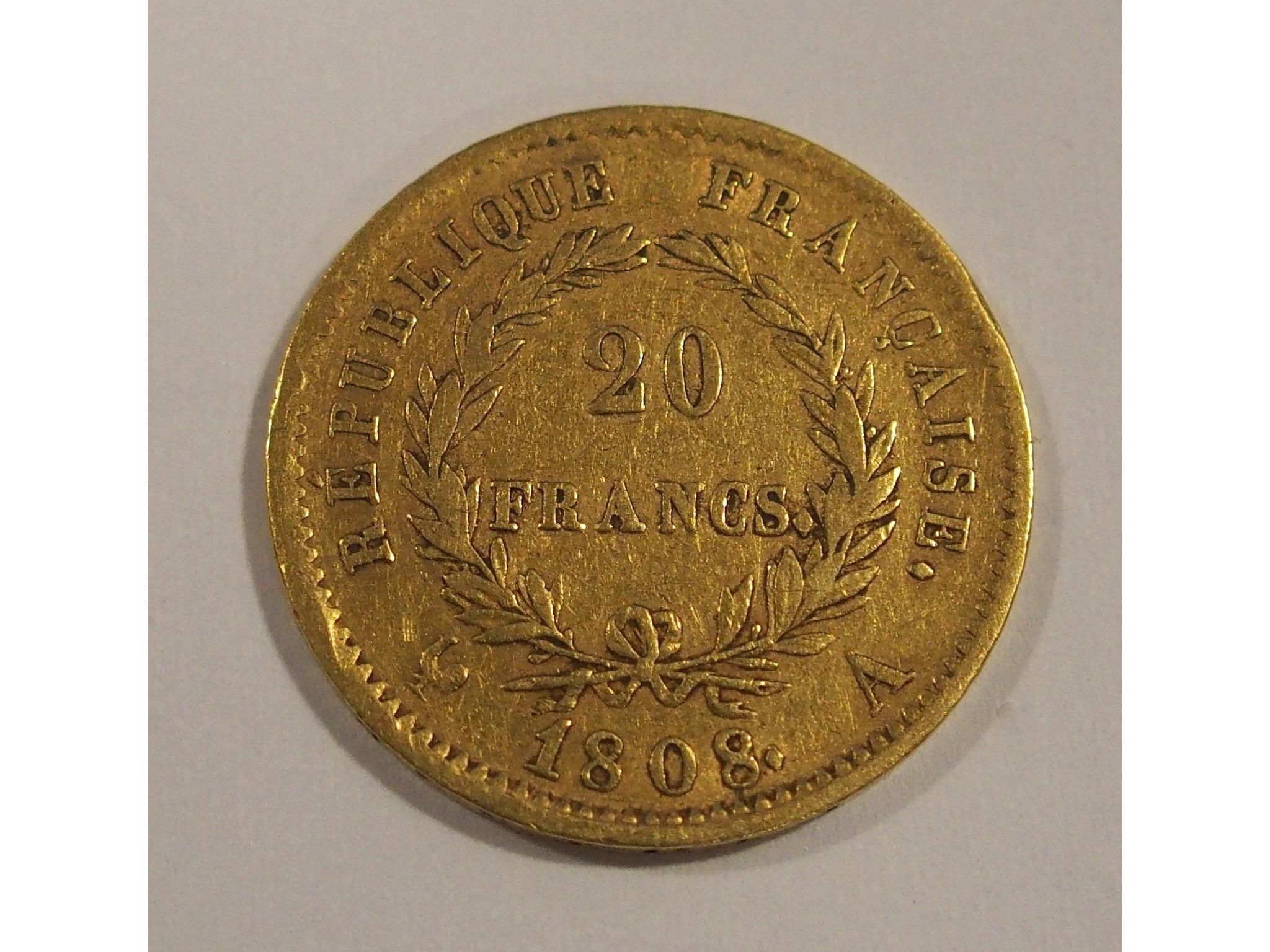 Appraisal: A French Napoleon Gold FrancsFine conditionProperty from a Stirlingshire Country