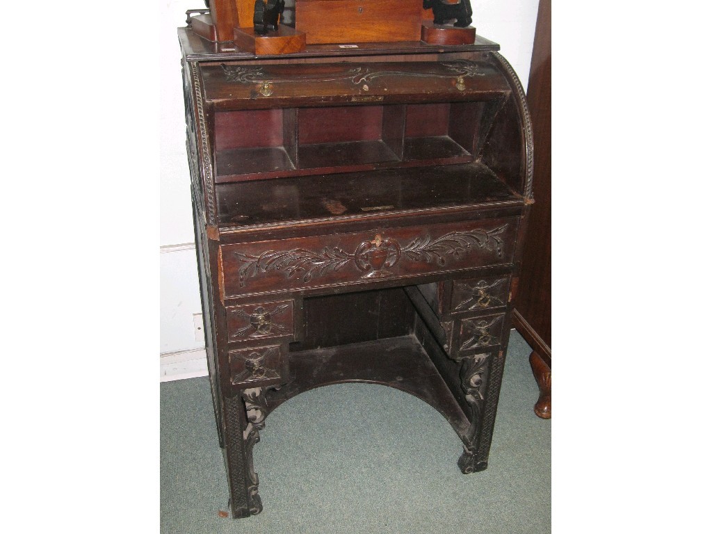 Appraisal: Mahogany cylinder bureau