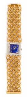 Appraisal: An Karat Yellow Gold Diamond and Lapis Lazuli Watch Bracelet