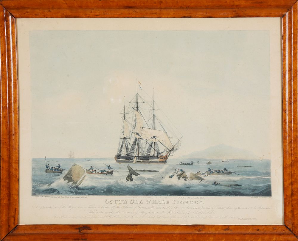 Appraisal: W J Huggins Colored Print South Sea Whale Fishery th