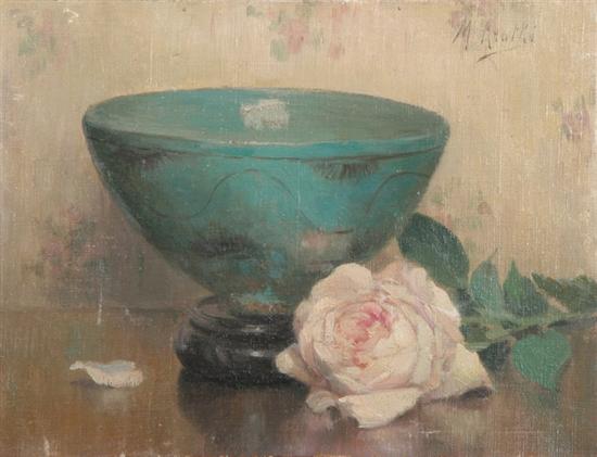 Appraisal: MARTHE KRATKE French b STILL LIFE OF PINK ROSE AND