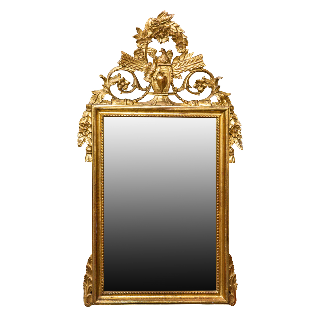 Appraisal: A FRENCH LOUIS XVI STYLE GILTWOOD MIRROR A French Louis