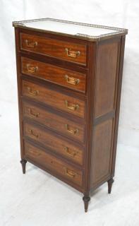 Appraisal: Tall Victorian Marble Top Dresser Chest of Drawer Tall Victorian