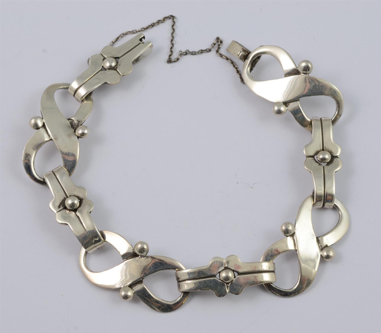 Appraisal: Taxco Sterling Silver Panel Bracelet Mexico approx - diameter long