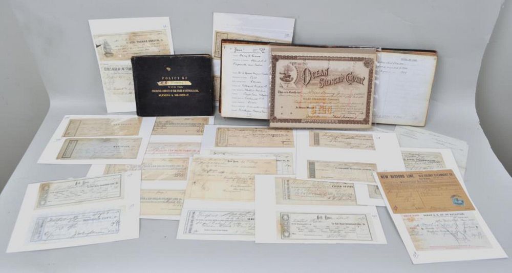 Appraisal: Group Steamship Documents and Ledgers largely freight receipts together with