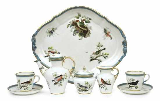 Appraisal: A ROYAL WORCESTER PORCELAIN COFFEE SET CIRCA Comprising a lobed