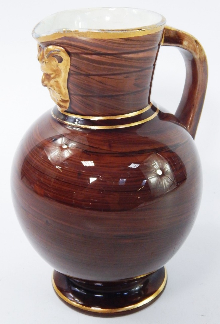 Appraisal: A late thC Wedgwood brown majolica Doric jug impressed factory