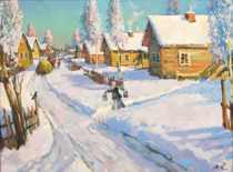 Appraisal: Mark Kremer Russian Contemporary Russian Village Oil on canvas framed