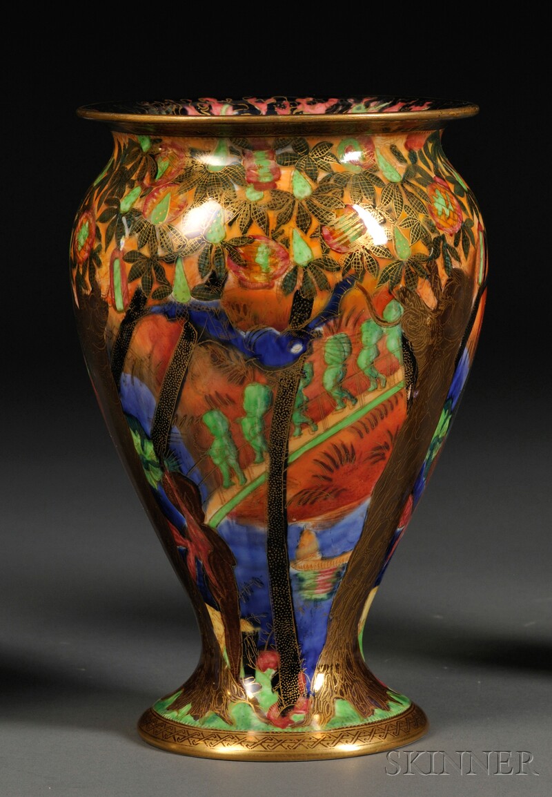 Appraisal: Wedgwood Flame Fairyland Lustre Vase England c Z with Imps