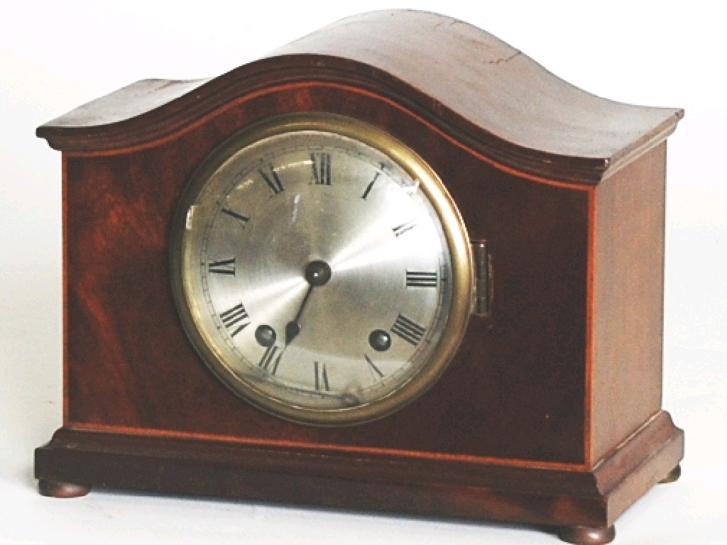 Appraisal: EARLY TWENTIETH CENTURY GERMAN MAHOGANY MANTEL CLOCK by Winterhalter and