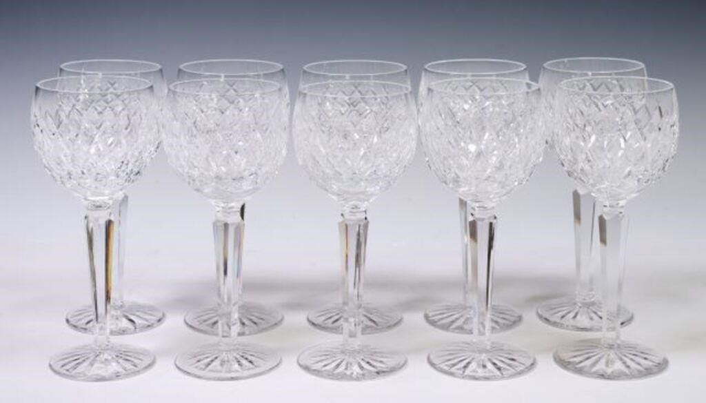 Appraisal: WATERFORD BOYNE CUT CRYSTAL HOCK WINE lot of Waterford cut