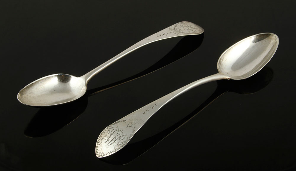 Appraisal: - Two th C Connecticut Silver Spoons Lot of two