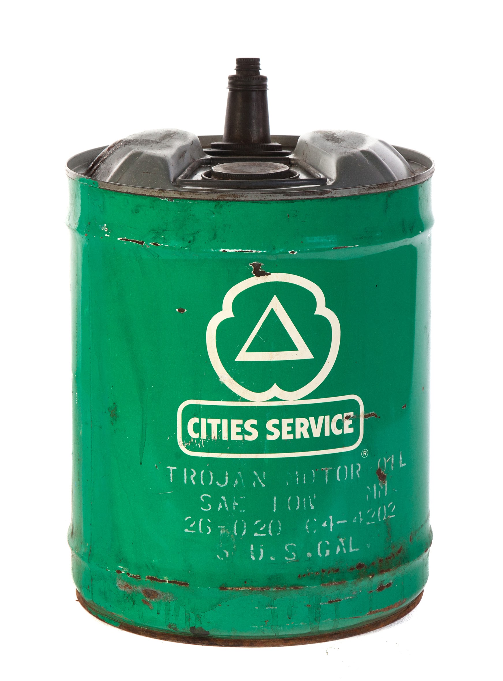 Appraisal: TWO LARGE OIL CANS American mid th century Five-gal Cities