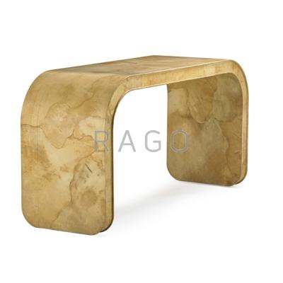 Appraisal: KARL SPRINGER - Waterfall lacquered parchment console table New York