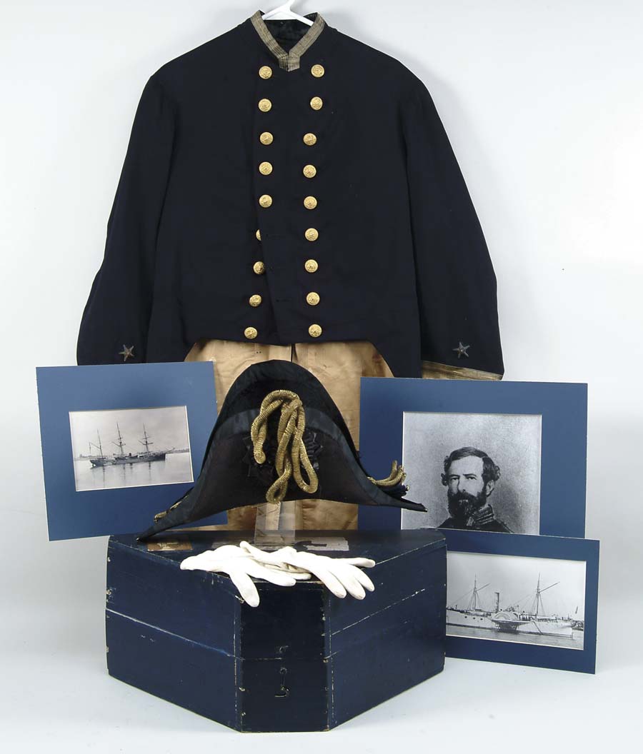 Appraisal: US NAVY UNIFORM CHAPEAU WITH orig BOX AND GLOVES OF