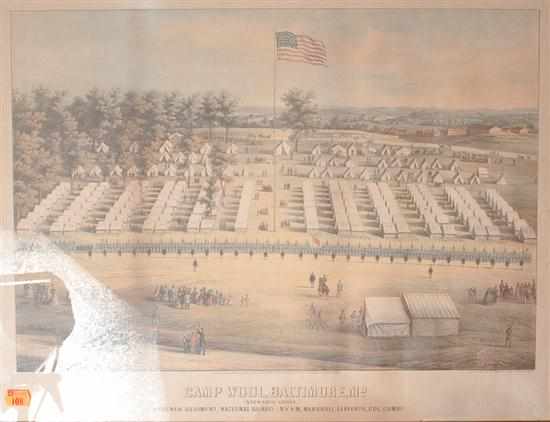 Appraisal: Civil War Camp View E Sachse ''Camp Wool Stewart's Grove