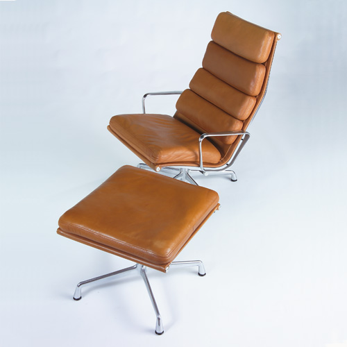 Appraisal: CHARLES EAMES HERMAN MILLER Soft Pad chair and ottoman upholstered