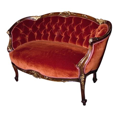 Appraisal: Transitional Louis XV XVI Style Parcel Painted Mahogany Settee Estimate