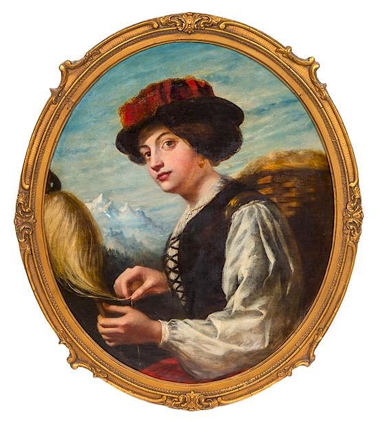 Appraisal: Artist Unknown Likely Austrian th Century Portrait of a Woman