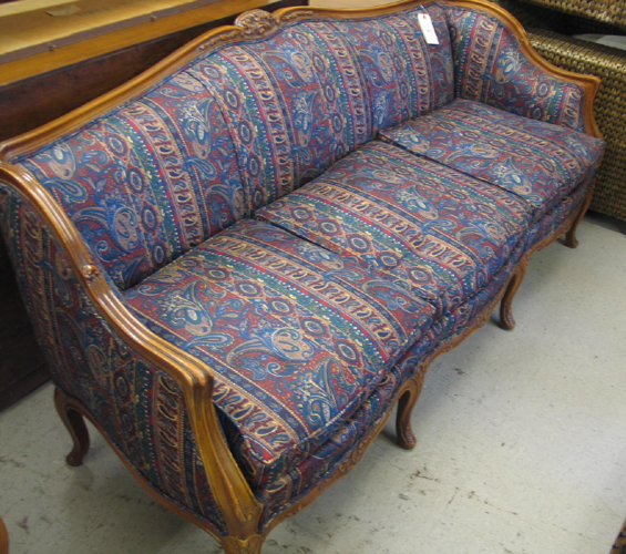 Appraisal: LOUIS XV STYLE SOFA American mid th century having a