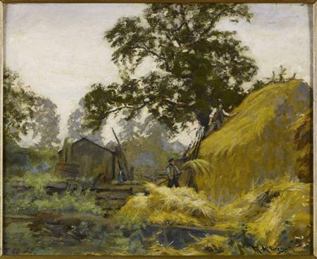 Appraisal: ROBERT MCGREGOR R S A SCOTTISH - HARVEST-TIME Signed oil