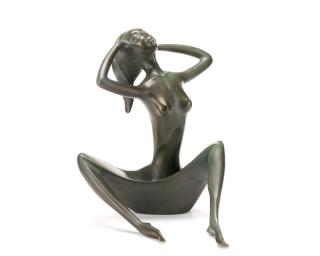 Appraisal: Hattakitkosol Somchai Seated Woman Bronze Hattakitkosol Somchai Thai - Seated