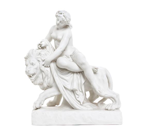 Appraisal: Sale Lot A Parian Ware Figural Group depicting Una and