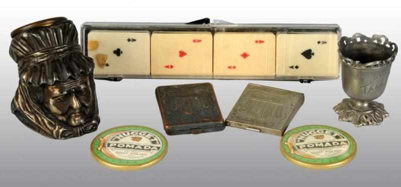 Appraisal: Lot of Match Holders Description Includes a four ace's matchboxes