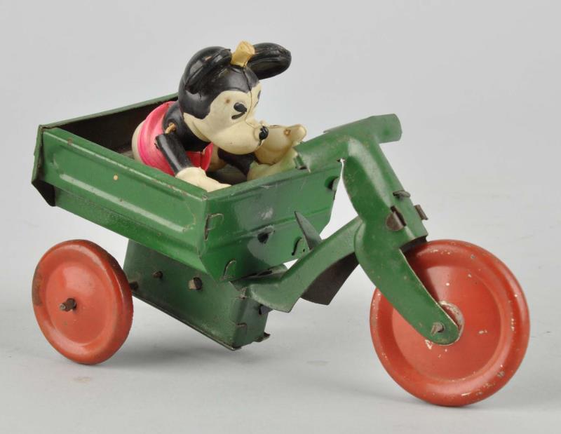 Appraisal: Japanese Mickey Mouse Tin Tricycle Toy Wind - Up tricycle