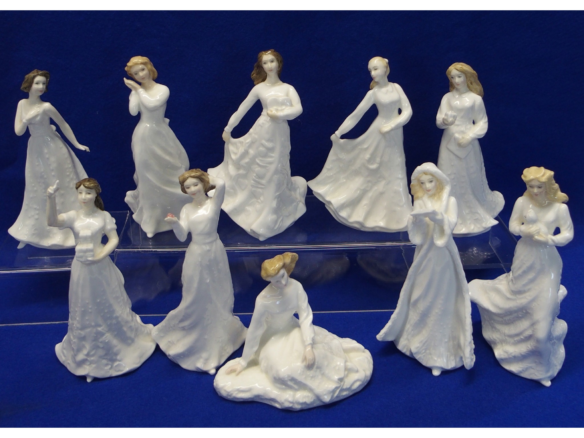 Appraisal: Ten Royal Doulton figures including Christmas Carols Forever Yours Cherish