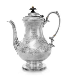 Appraisal: A Victorian Silver Coffee Pot Daniel Charles Houle London the