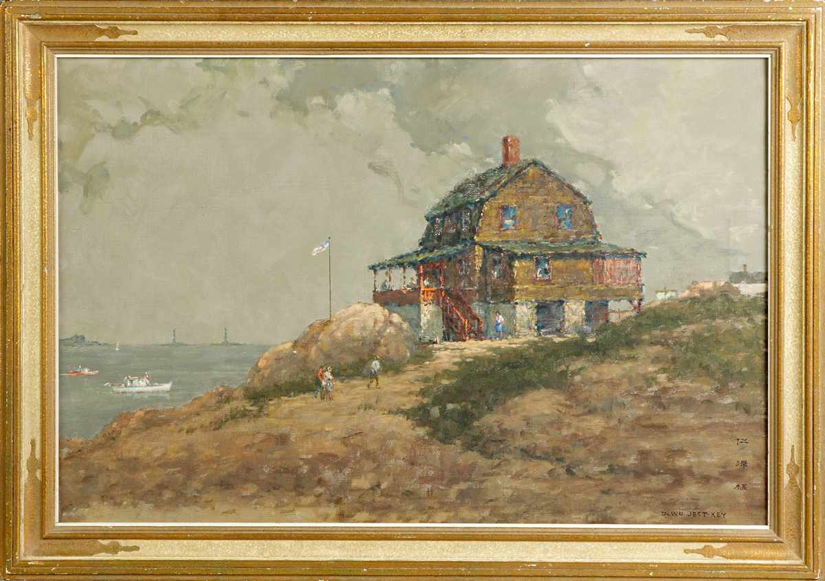 Appraisal: David Wu Ject-Key Chinese American - ''House on the Bluff''