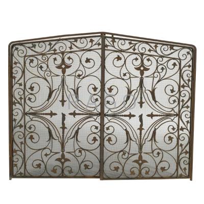 Appraisal: STYLE OF SAMUEL YELLIN Wrought-iron hinged fire screen USA s