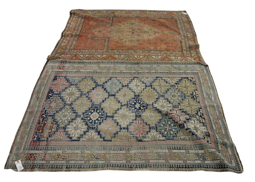 Appraisal: Two Antique Oriental Throw Rugs ' x ' and '