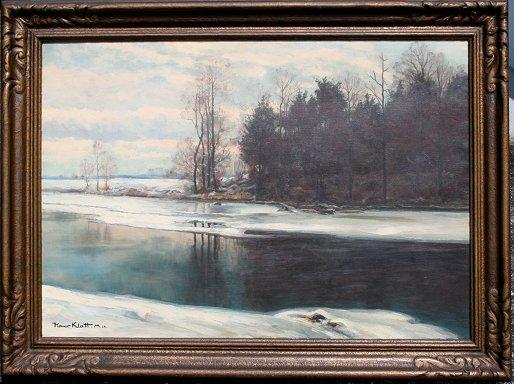 Appraisal: KLATT Hans German - ''Winter on the Ostraad '' OIL