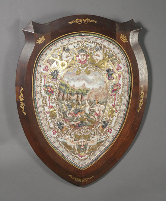 Appraisal: Capodimonte Type Plaque of the Shield of Henry II After