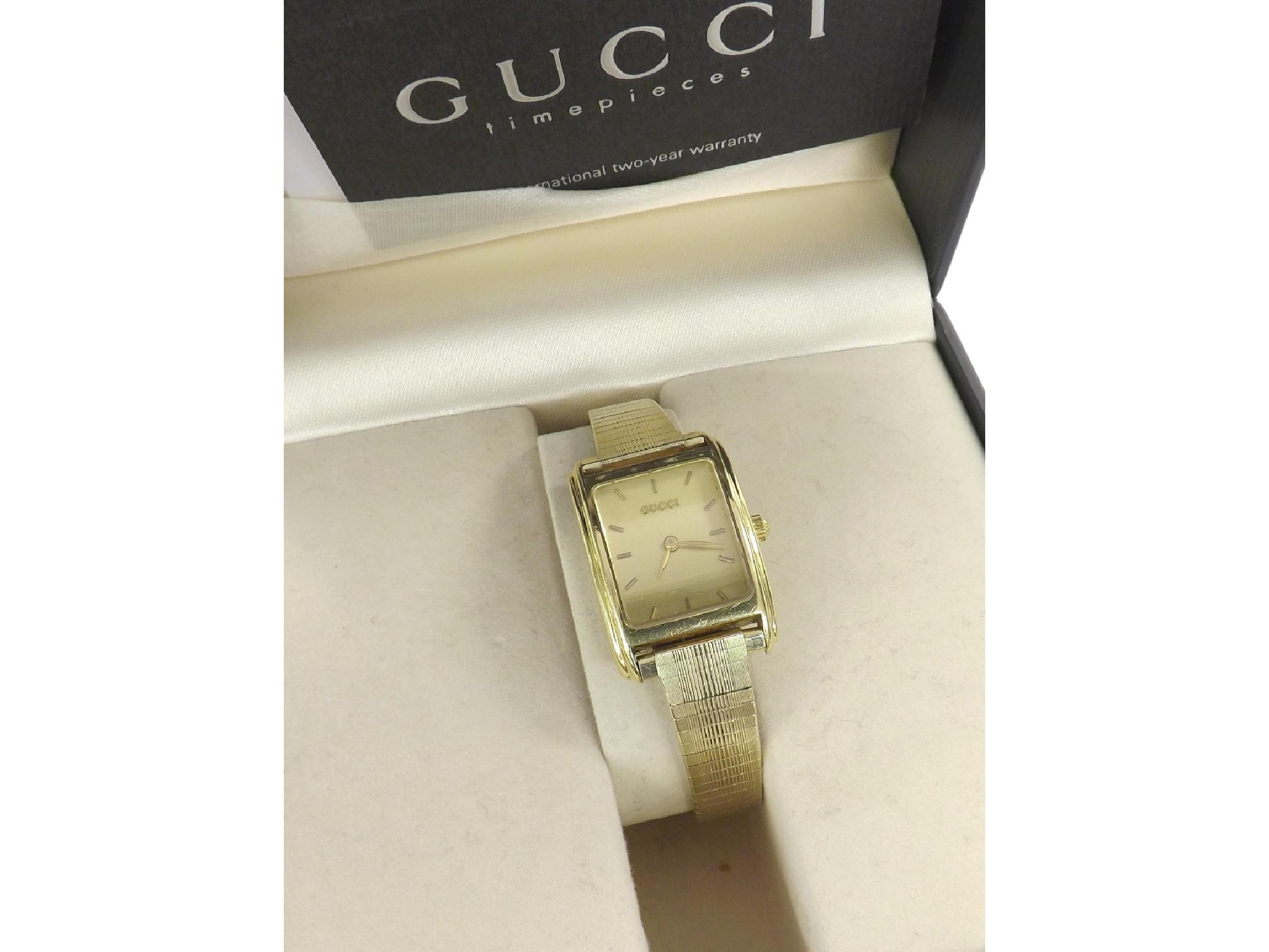 Appraisal: Gucci ct lady's quartz bracelet watch ref L no plated