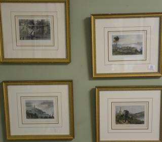 Appraisal: Set of ten colored engravings framed and matted including Mass