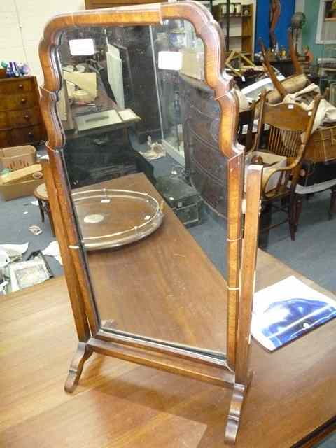 Appraisal: A QUEEN ANN STYLE WALNUT SWING DRESSING TABLE MIRROR on