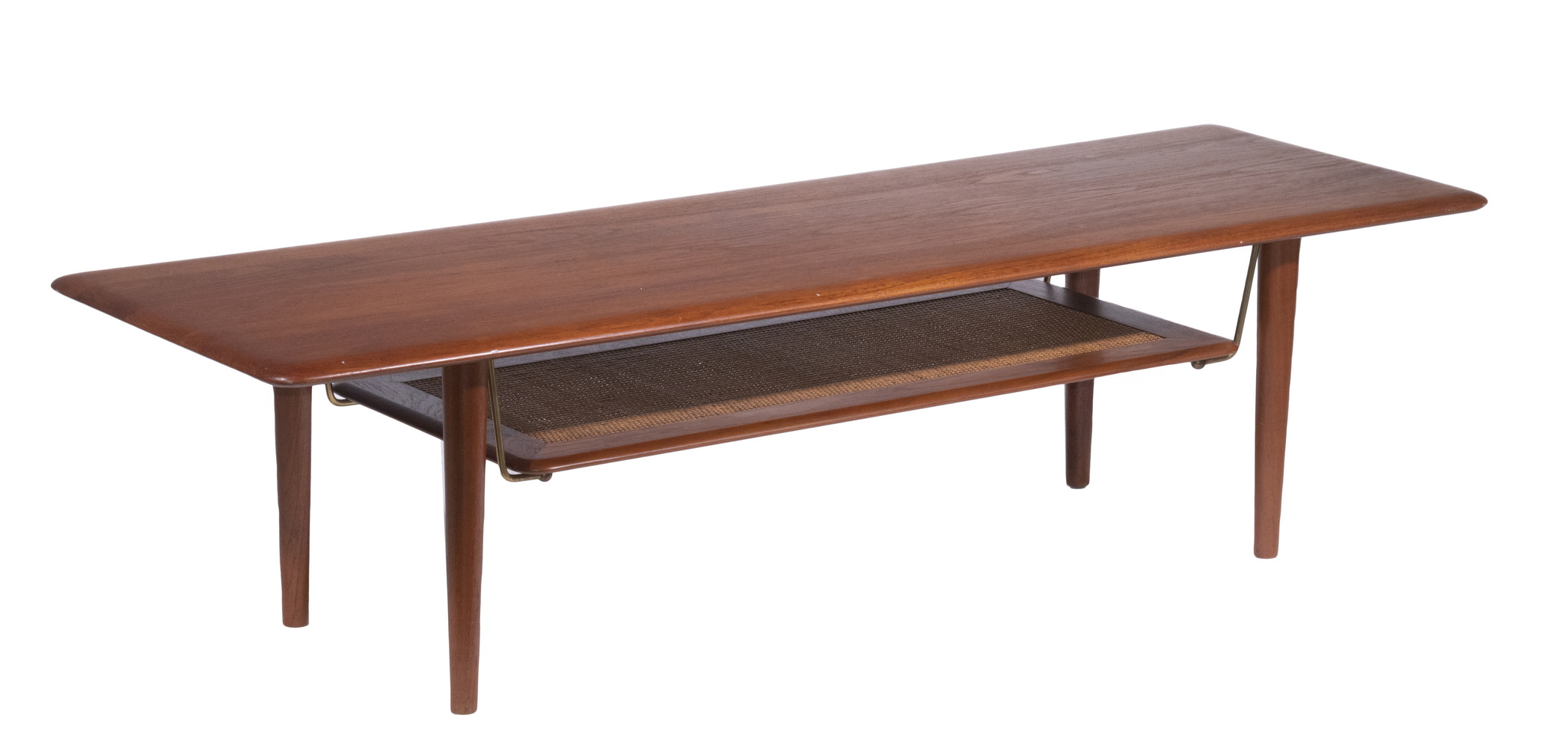 Appraisal: DANISH MODERN TEAK COFFEE TABLE Midcentury Two-Tier Coffee Table c