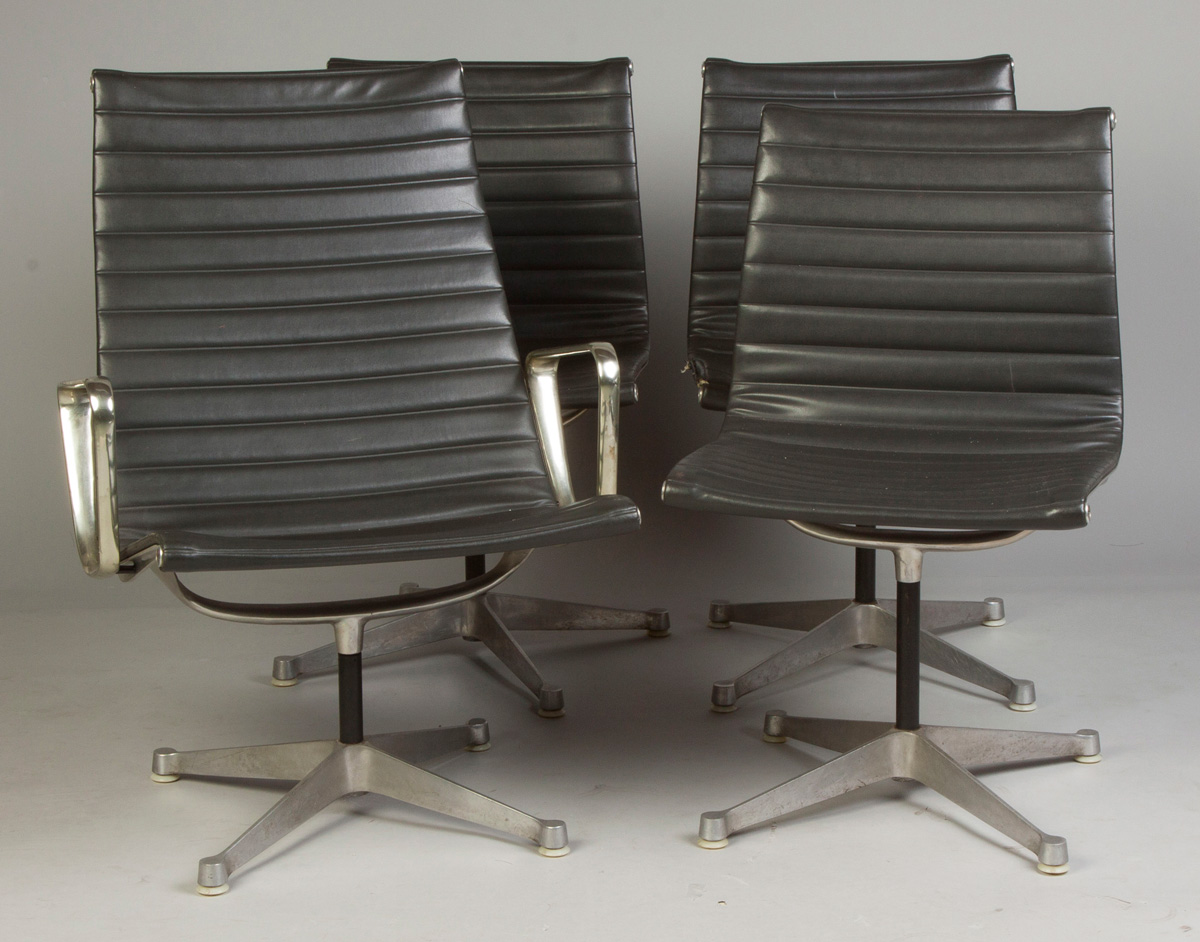 Appraisal: Four Charles and Ray Eames Aluminum Lounge Chairs for Herman