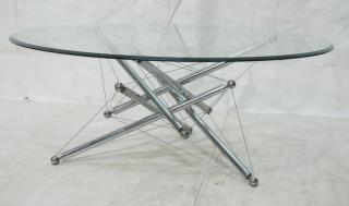 Appraisal: CASSINA Italian Chrome Tension Rod Coffee Table Theodore Waddell Steel