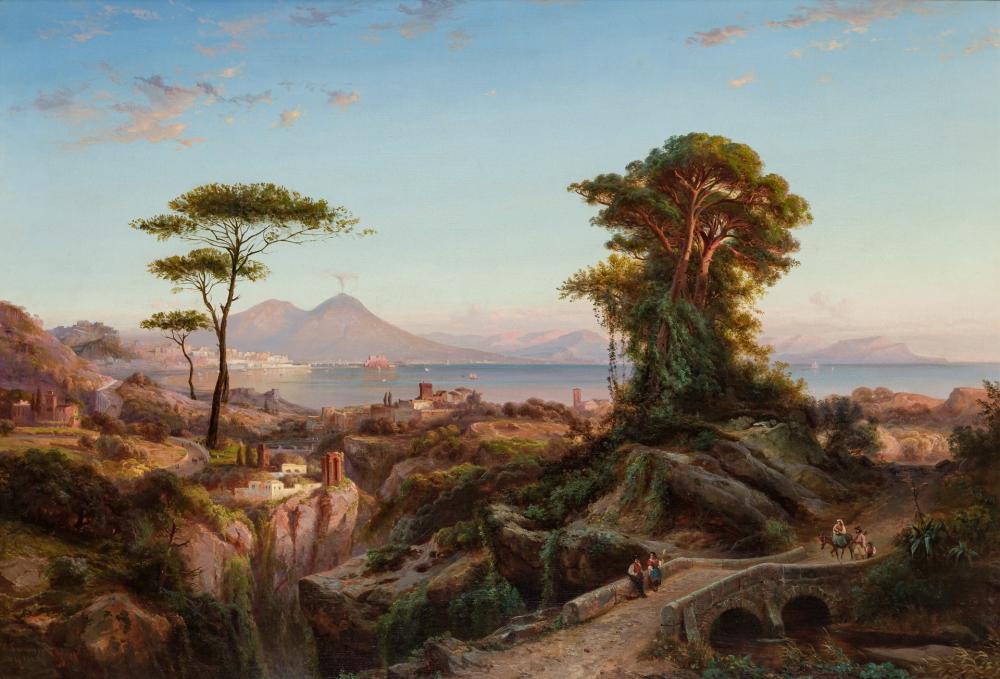 Appraisal: JOHANN HERMANN CARMIENCKE German - Mt Vesuvius and the Bay