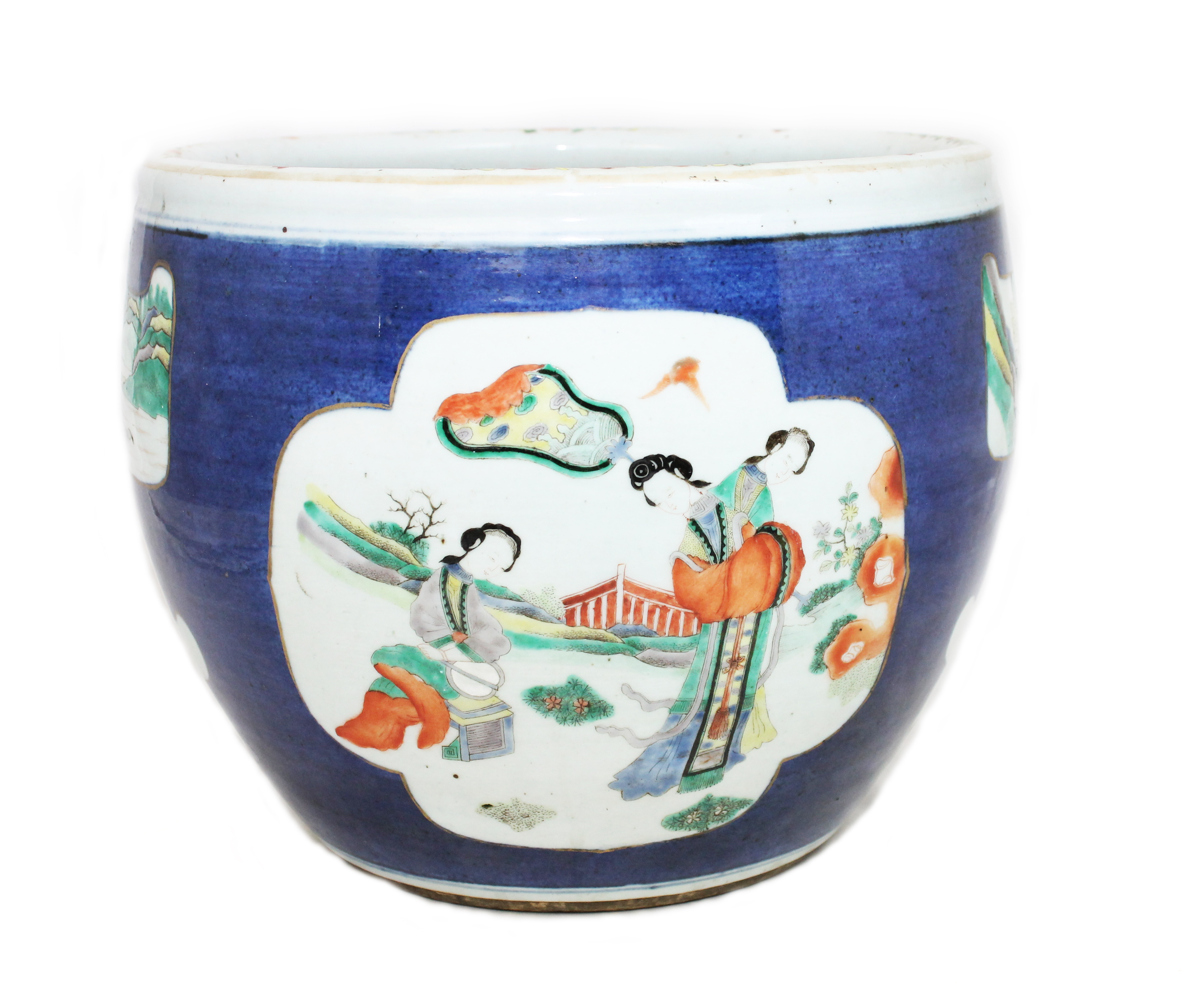 Appraisal: A Chinese porcelain powder-blue ground jardiniere late th century reserved