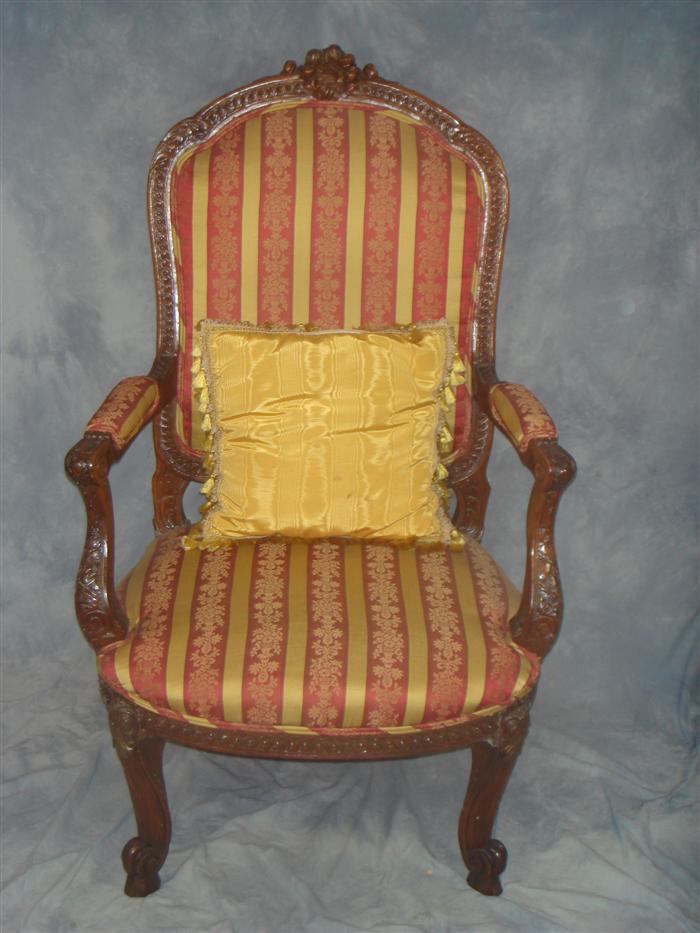 Appraisal: French style arm chair Estimate -