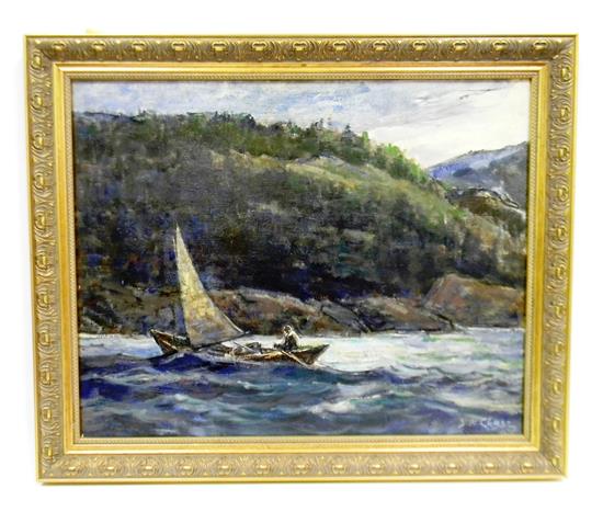 Appraisal: Sidney March Chase American - Boating on a River oil