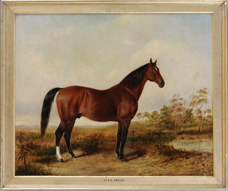 Appraisal: ATTRIBUTED TO EDWARD TROYE GILROY BAY HORSE Oil on canvas