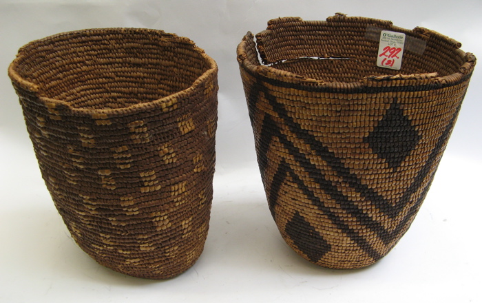 Appraisal: TWO PUGET SOUND AREA NATIVE AMERICAN INDIAN BASKETS hand made