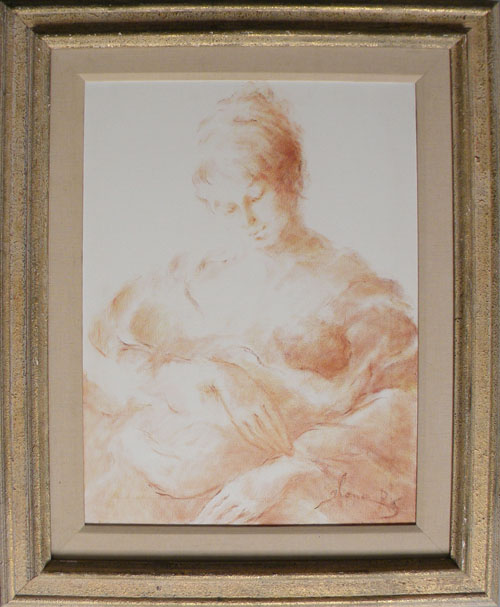 Appraisal: Pastel of a mother and child signed indistinctly x